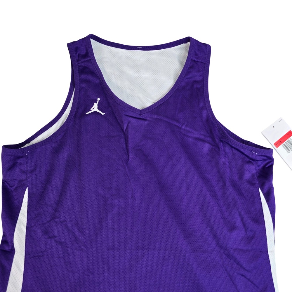 Jordan Womens Basketball Jersey Tank Top Purple White FQ3735-545 Large